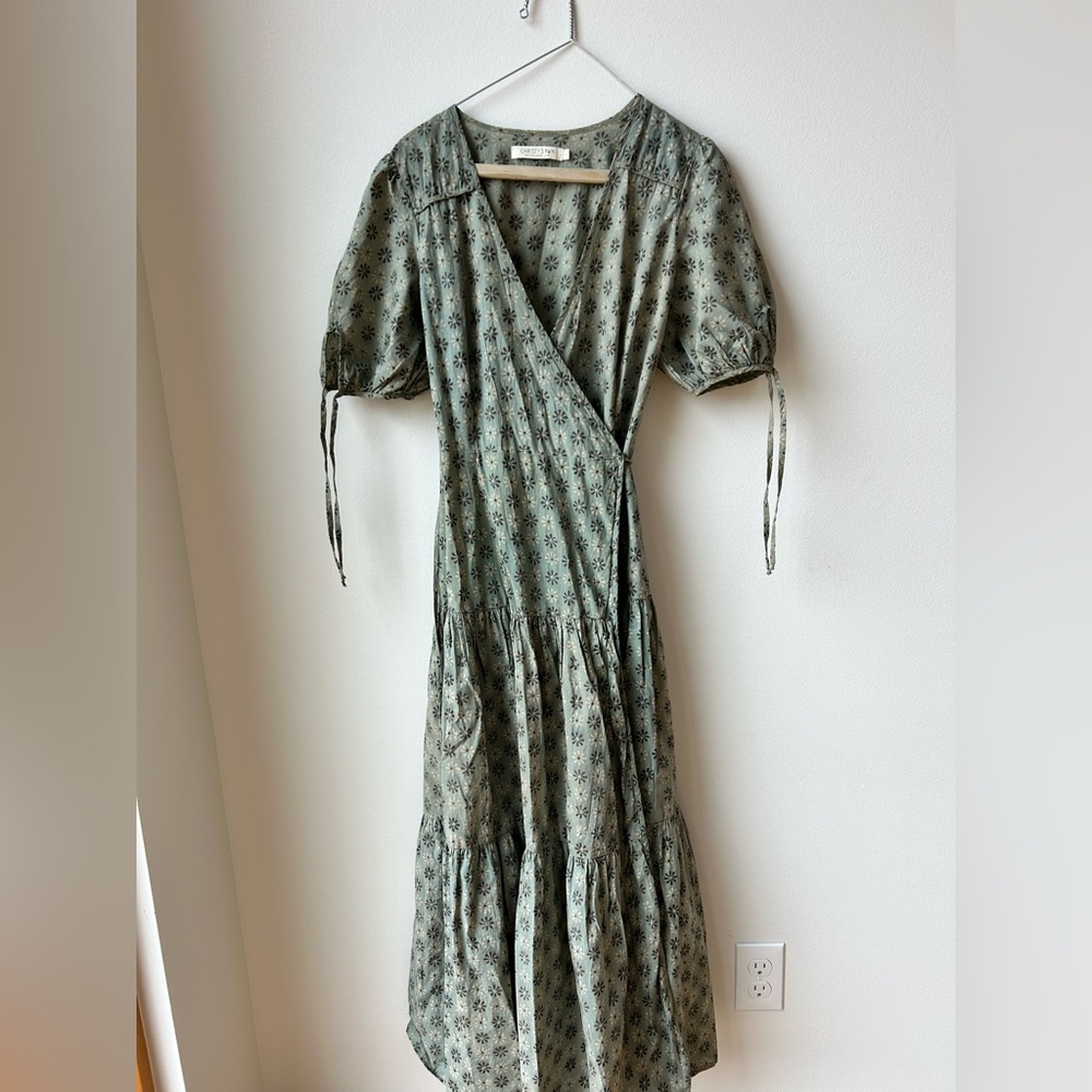Christy dawn green wrap dress